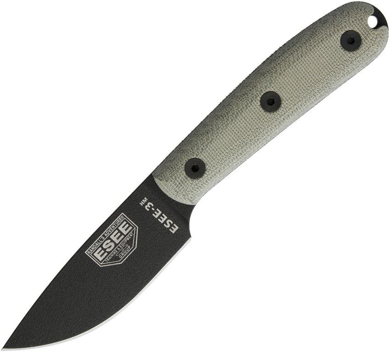 ESEE Model 3 Traditional Handle Fixed Blade Knife [ESEE-3HM-K]