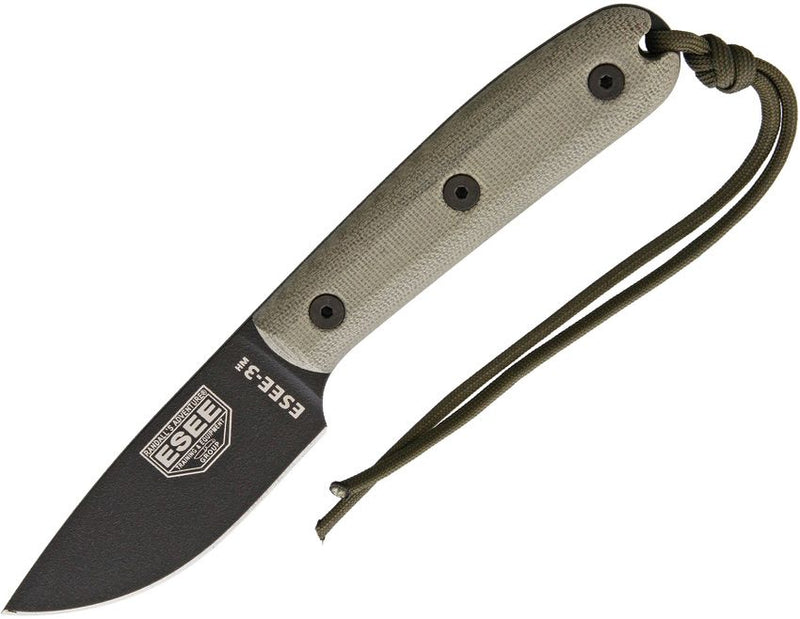 ESEE Model 3 Traditional Handle Fixed Blade Knife [ESEE-3HM-B]