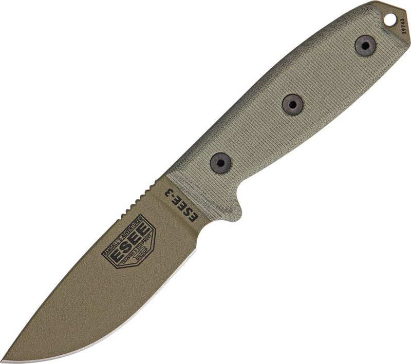 ESEE Model 3 Plain Edge Outdoor Tool [ESEE-3P-MB-DE]