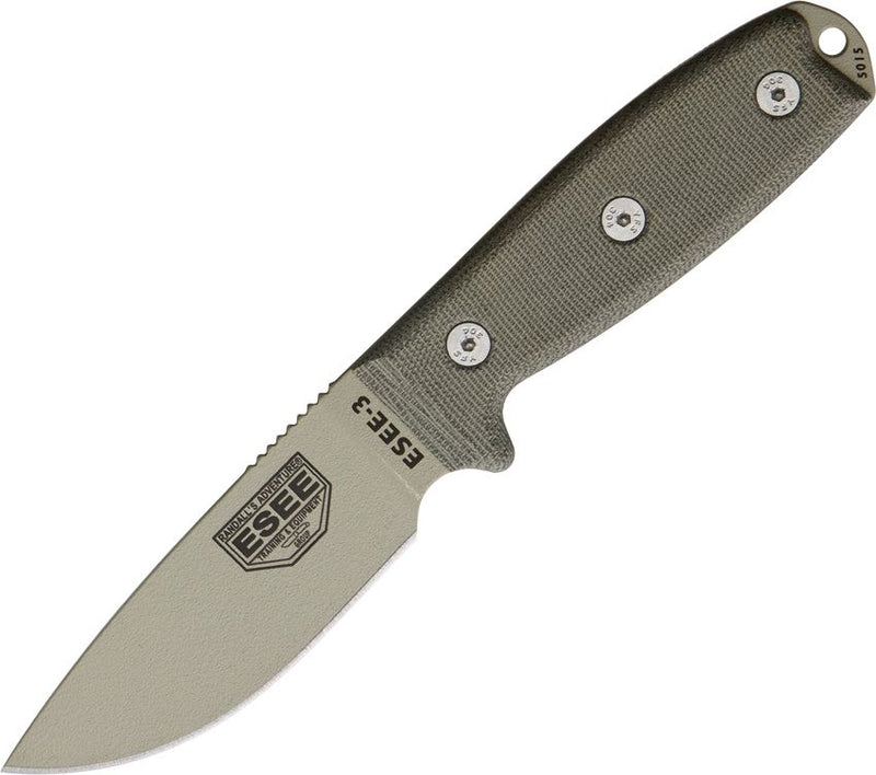 ESEE Model 3 Desert Tan Blade Fixed Blade Knife [ESEE-3PM-DT]