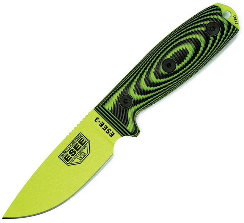 ESEE Model 3 3D Fixed Blade Venom Fixed Blade Knife [3PMVG-007]