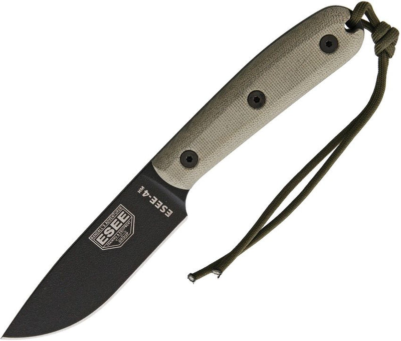 ESEE Model 4 Traditional Handle Fixed Blade Knife [ESEE-4HM-B]