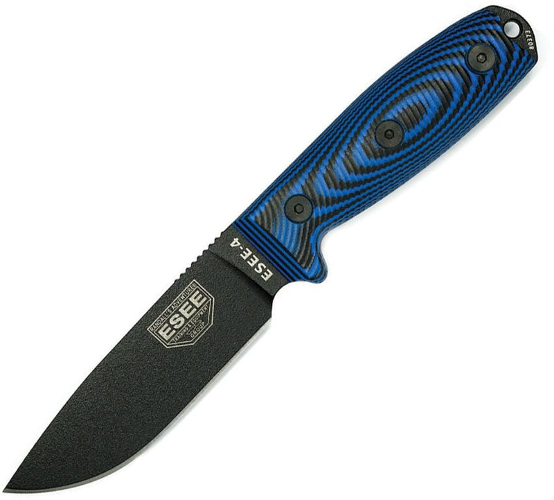 ESEE Model 4 3D Fixed Blade Blue Fixed Blade Knife [4PB-008]