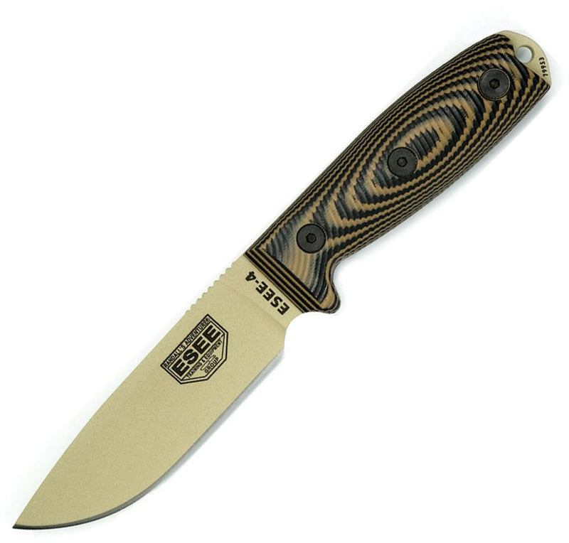 ESEE Model 4 3D Fixed Blade Tan Fixed Blade Knife [4PDT-005]