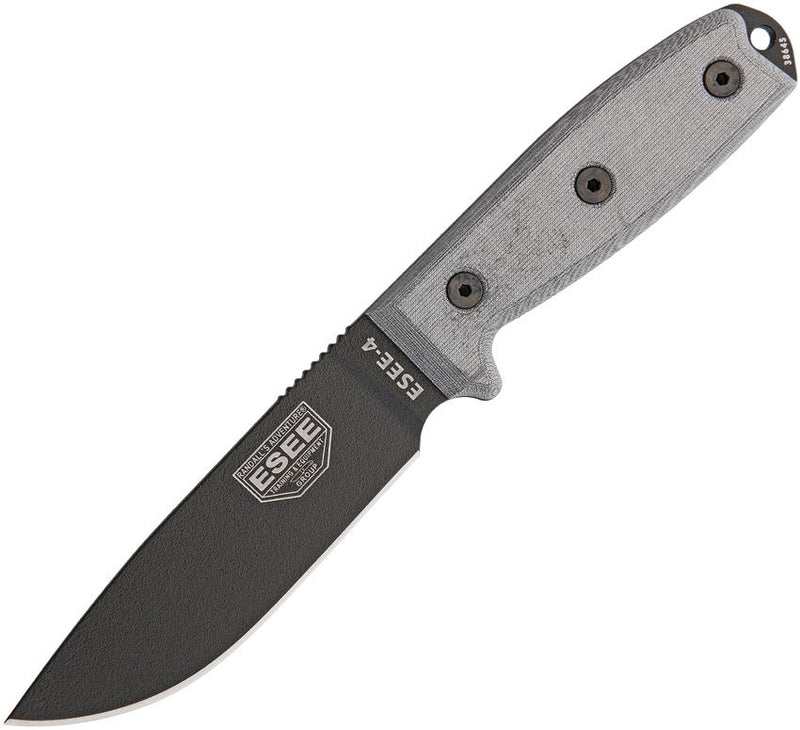 ESEE Model 4 Stainless Plain Fixed Blade Knife [ESEE-4P-MB-B]