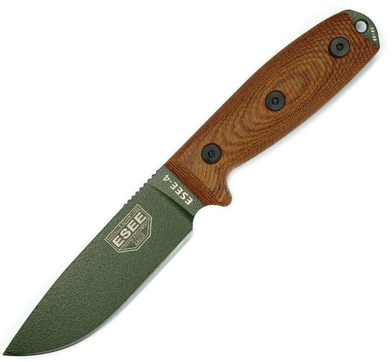 ESEE Model 4 OD Green Blade Natural Fixed Blade Knife [4POD-011]