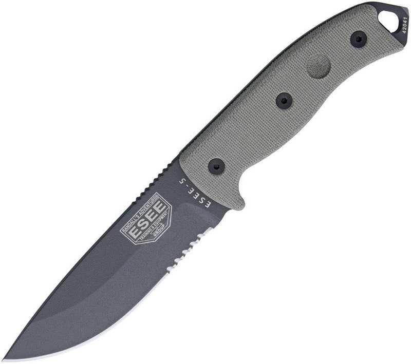 ESEE Model 5 Serrated Tactical Fixed Blade Knife [ESEE-5S-TG]
