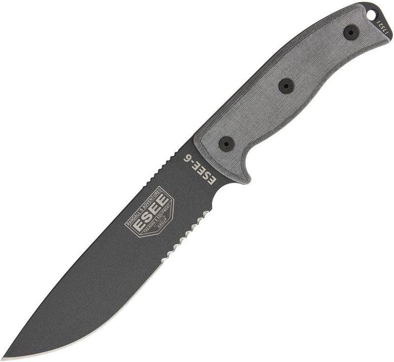 ESEE Model 6 Serrated Tactical Fixed Blade Knife [ESEE-6S-TG]