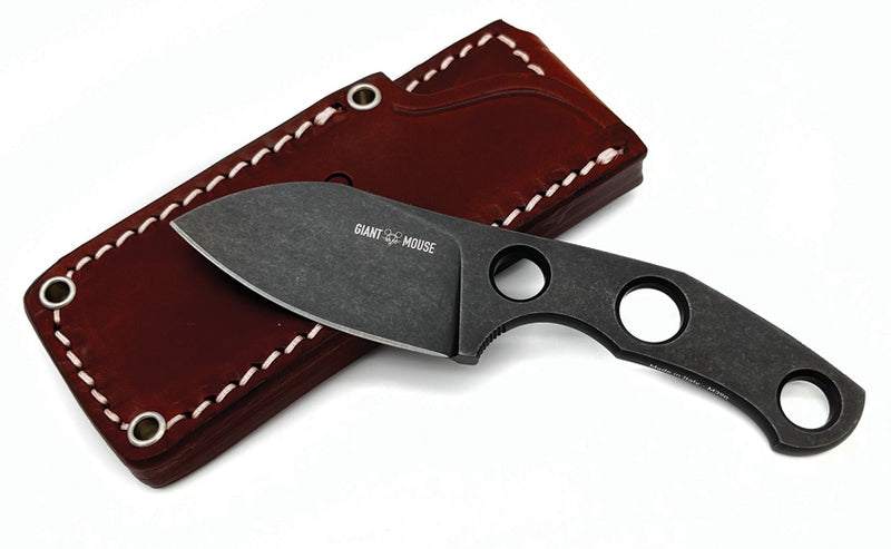 GiantMouse GMF1-F Fixed Blade Knife / Black PVD — Bohler M390 [GM10111] — product view 2