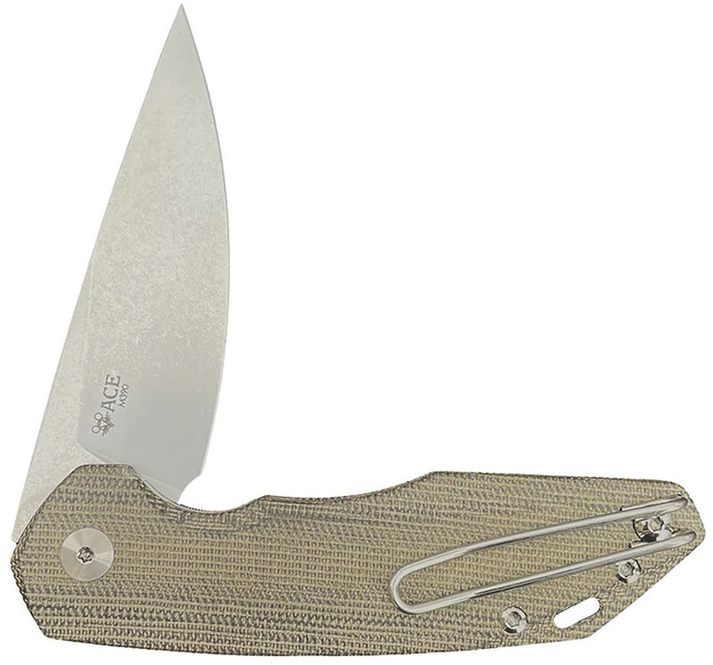 GiantMouse ACE Corta Liner Lock Green Micarta Folding Knife — Bohler M390 [GM10869] — product view 2