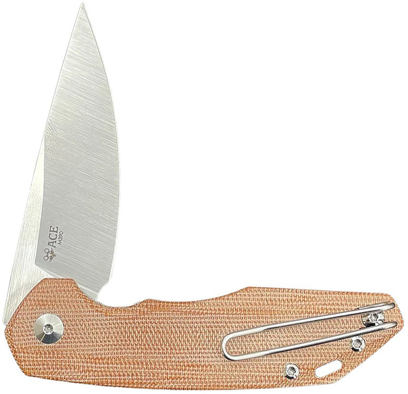 GiantMouse ACE Corta Liner Lock Natural Micarta Folding Knife — Bohler M390 [GM10876] — product view 2