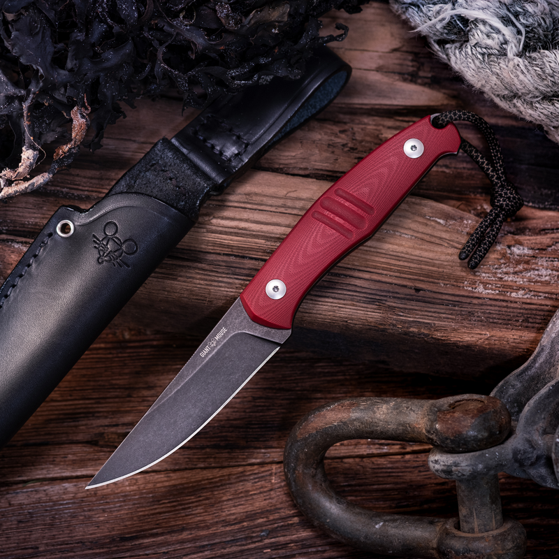 GiantMouse GMF2 Fixed Blade Knife / Red G10 — Bohler N690 [GM11804] — product view 3