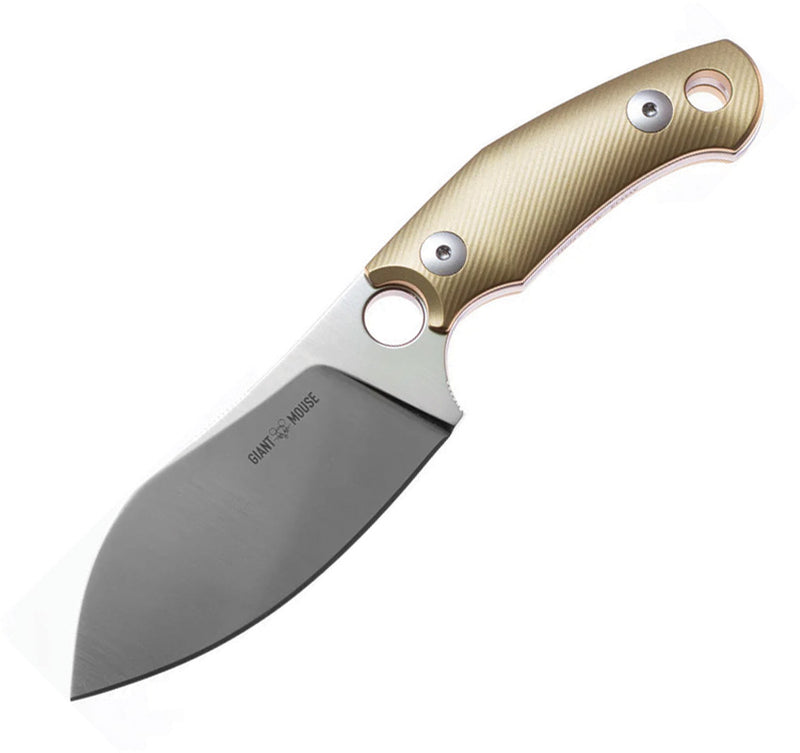 GiantMouse GMF1-XL Fixed Blade Knife / Brass — Elmax [GM11897] — product view 1