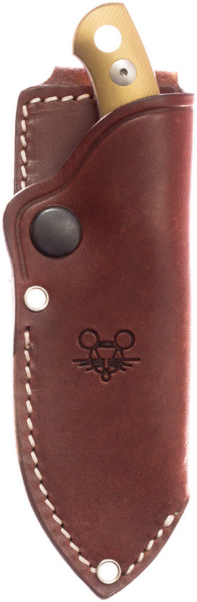 GiantMouse GMF1-XL Fixed Blade Knife / Brass — Elmax [GM11897] — product view 2