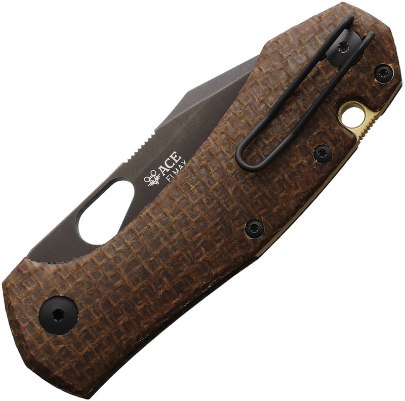 GiantMouse ACE Atelier Liner Lock Burlap Folding Knife — Elmax [GM12092] — product view 2