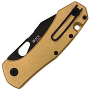 GiantMouse Atelier Liner Lock Flat Brass Folding Knife — Elmax [GM13310] — product view 2