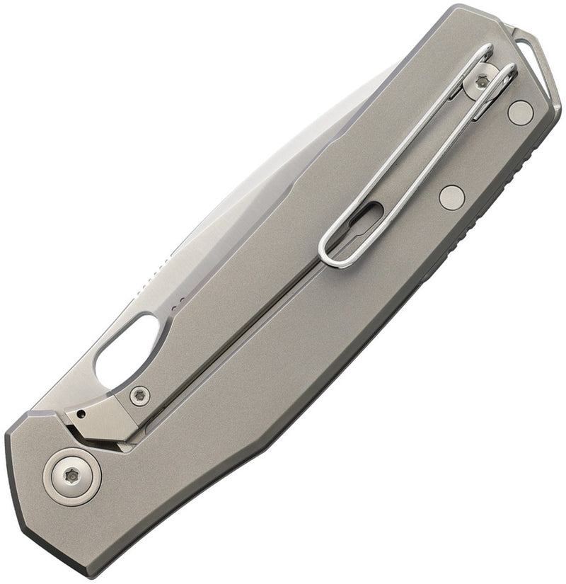GiantMouse Ace Zoobie Frame Lock Titanium Elmax Folding Knife / Gray [GM13570] — product view 2