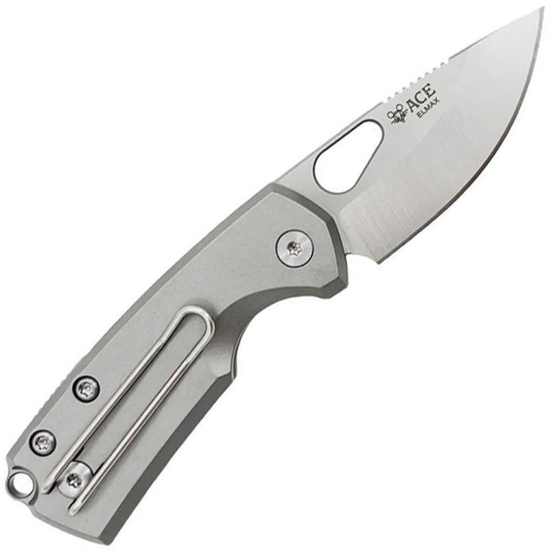 GiantMouse Tipsy Button Lock Titanium Folding Knife — Elmax / Gray [GM13617] — product view 3