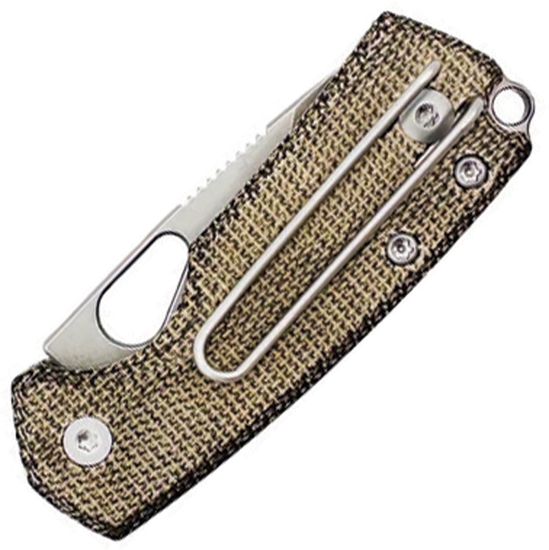 GiantMouse Tipsy Button Lock Green Micarta Folding Knife — Bohler N690 [GM13624] — product view 2