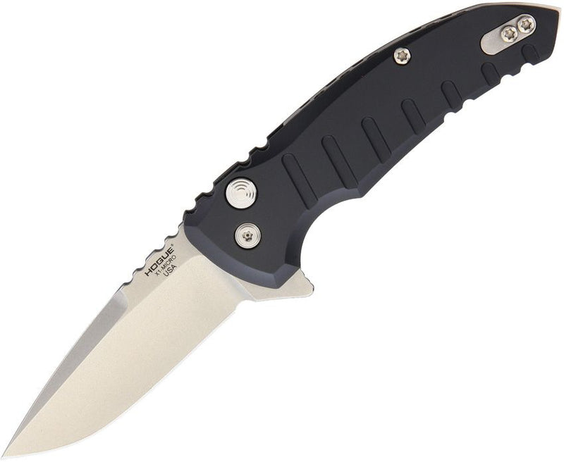 Hogue X1 Micro Button Lock Matte Blk Knife [24170]