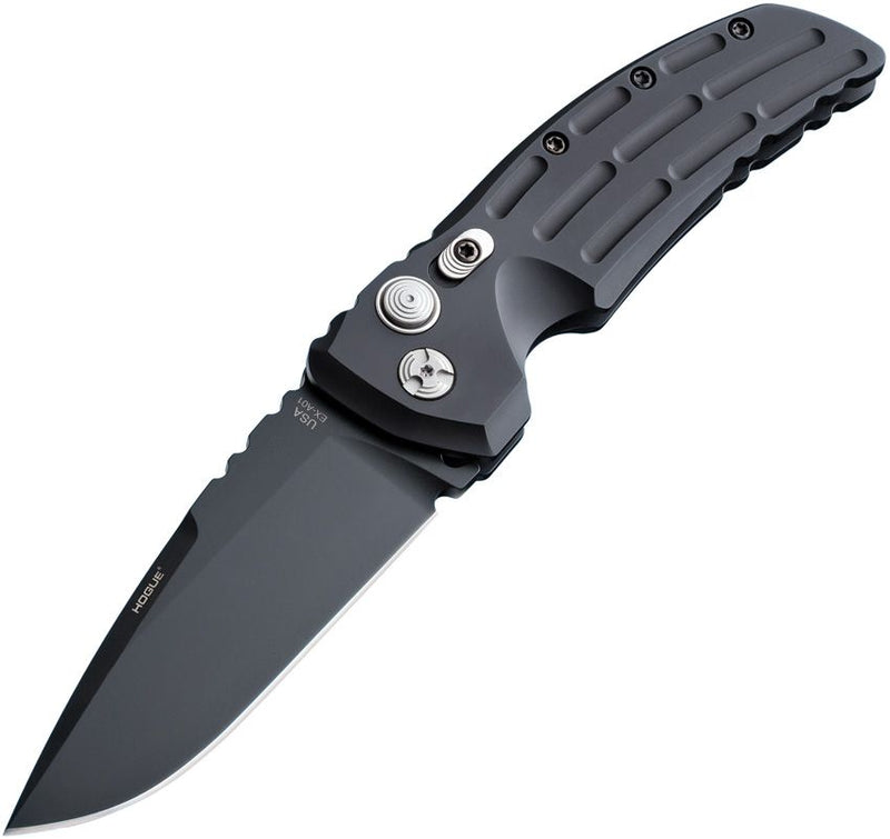 Hogue Auto Ex-A01 Button Lock Black Knife [34110]