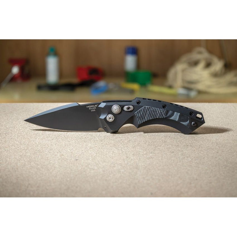 Hogue Auto Ex-A05 Button Lock Black Knife [34539]