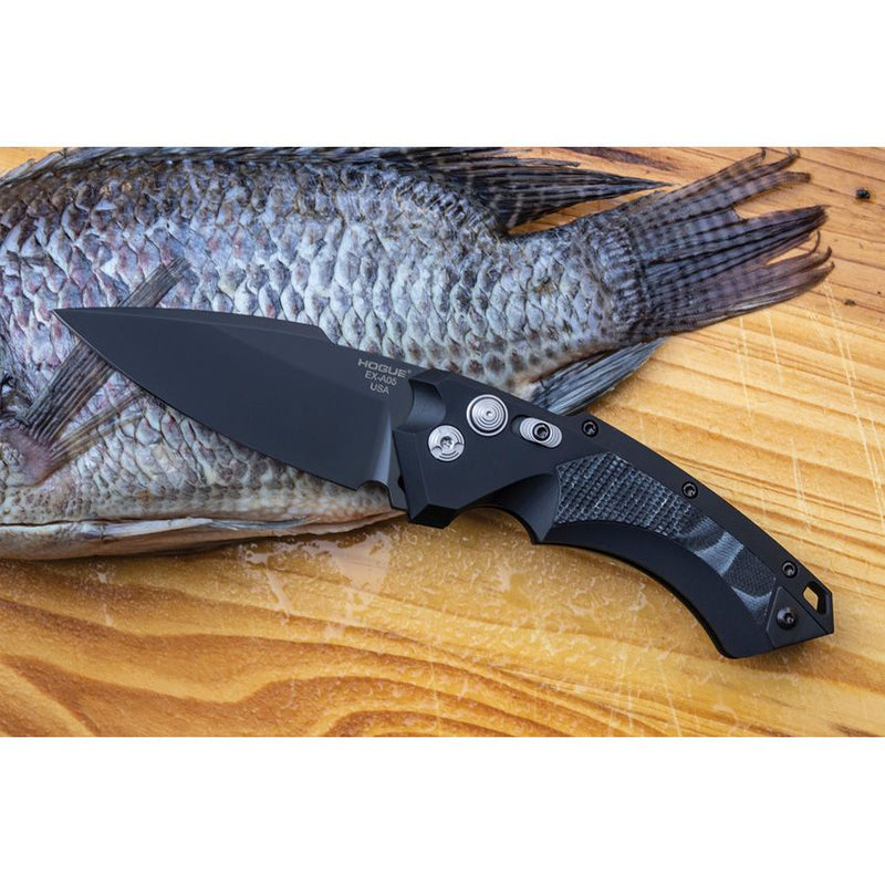 Hogue Auto Ex-A05 Button Lock Black Knife [34539]