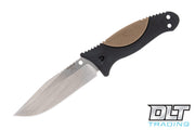 Hogue EX-F02 Black polymer with Flat Dark Earth OverMolded rubber insert (4.5" Tumbled 154CM) Fixed Blade Knife [35273] - product view 4
