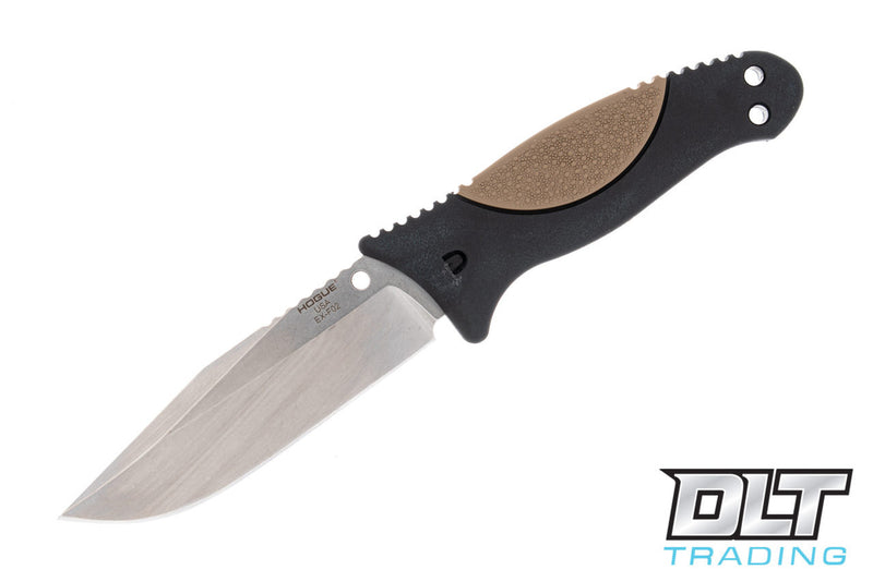 Hogue EX-F02 Black polymer with Flat Dark Earth OverMolded rubber insert (4.5" Tumbled 154CM) Fixed Blade Knife [35273] - product view 4
