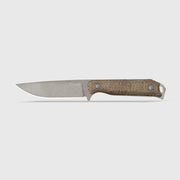 Kizer Begleiter Fix Brown Burlap Micarta (3.78" Gray Stonewashed 3V) Fixed Blade Knife [1045MD1] - product view 5