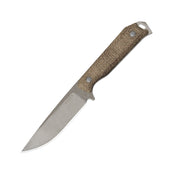 Kizer Begleiter Fix Brown Burlap Micarta (3.78" Gray Stonewashed 3V) Fixed Blade Knife [1045MD1] - product view 7