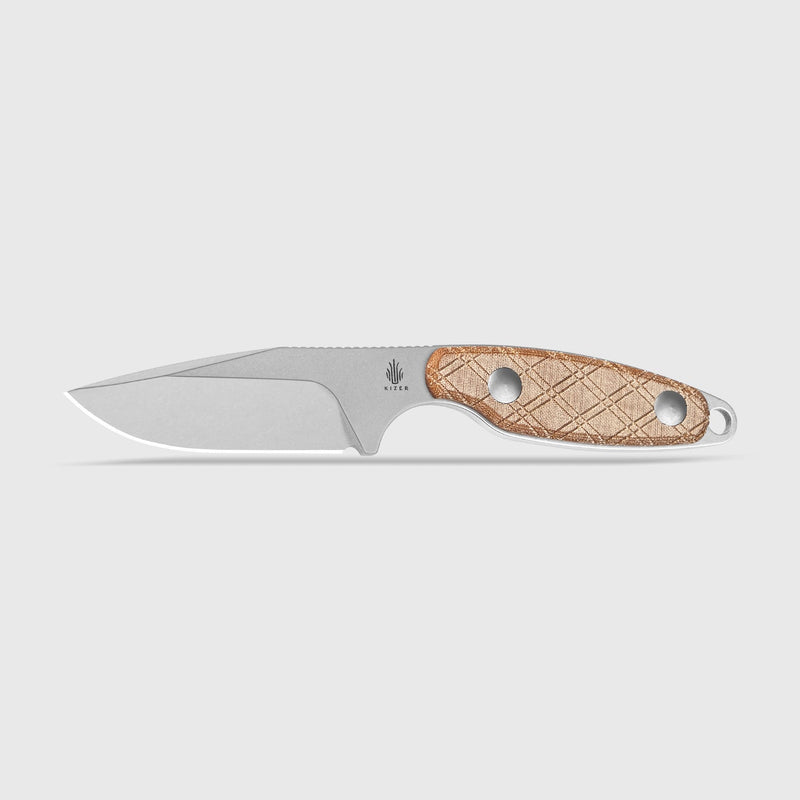 Kizer Muskrat Brown Micarta (3.15" 154CM) Fixed Blade Knife [1064C1] - product view 6