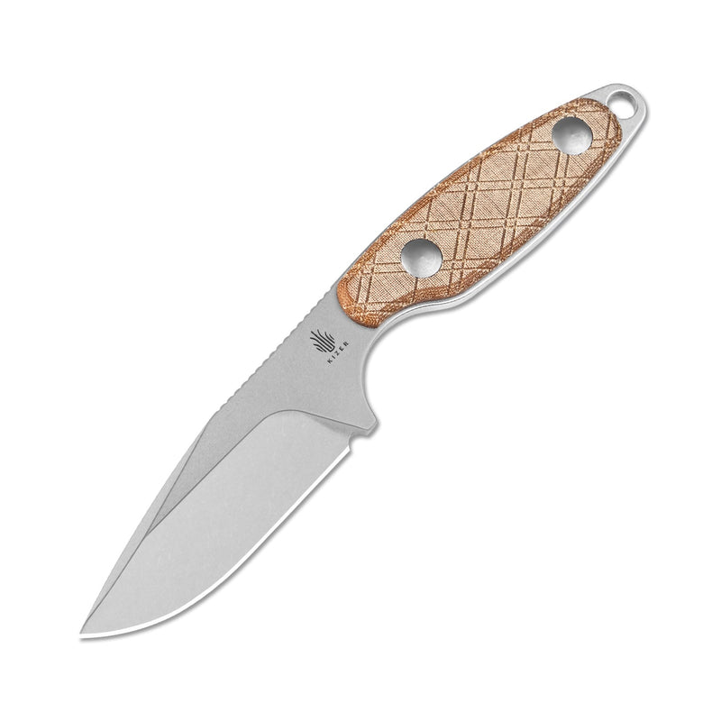Kizer Muskrat Brown Micarta (3.15" 154CM) Fixed Blade Knife [1064C1] - product view 7