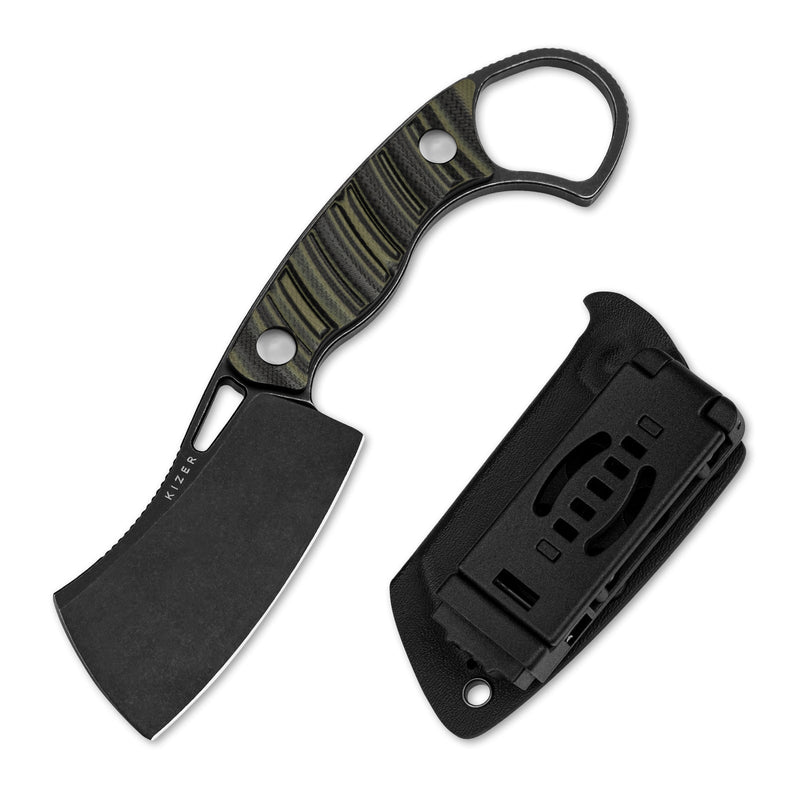 Kizer Little Rhino G10 (Olive Green & Black) (2.72" D2) Fixed Blade Knife [ 1065A3] - product view 7