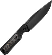Kizer Militaw Black & Gold Aluminium & Gold Fat Carbon (3.83" S35VN) Fixed Blade Knife [1067A1] - product view 2