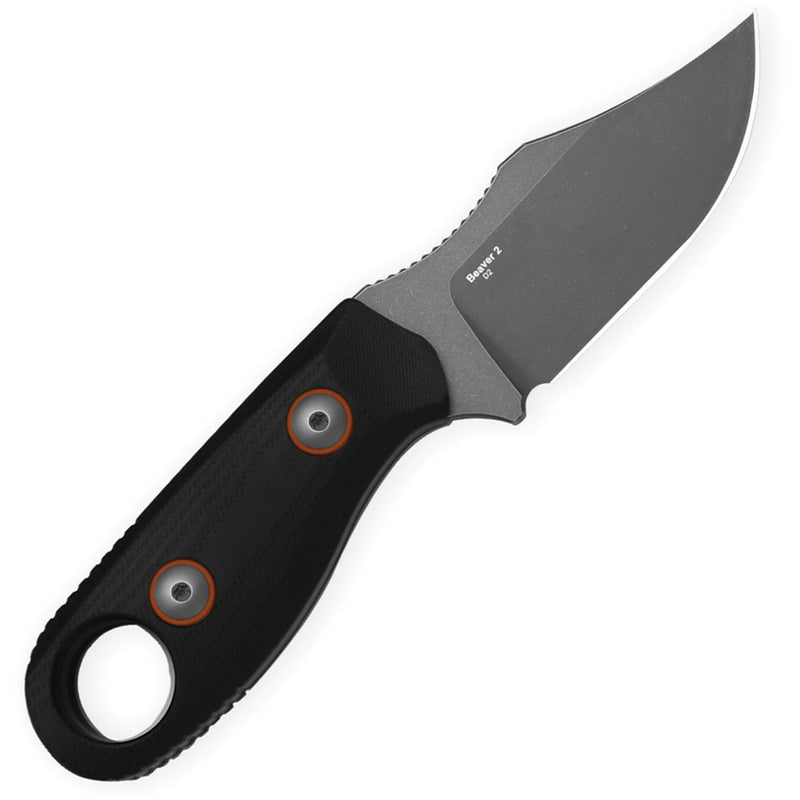 Kizer Beaver 2 Black G10 (2.75" Gray Stonewashed D2) Fixed Blade Knife [1078A3] - product view 3