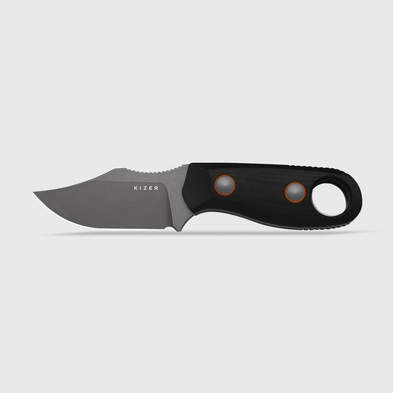 Kizer Beaver 2 Black G10 (2.75" Gray Stonewashed D2) Fixed Blade Knife [1078A3] - product view 4