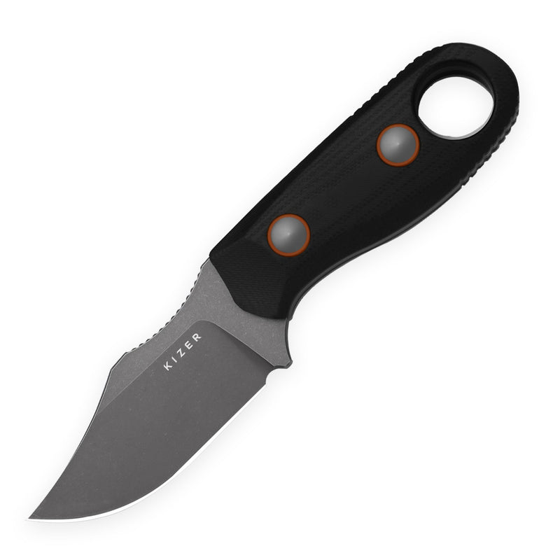 Kizer Beaver 2 Black G10 (2.75" Gray Stonewashed D2) Fixed Blade Knife [1078A3] - product view 7