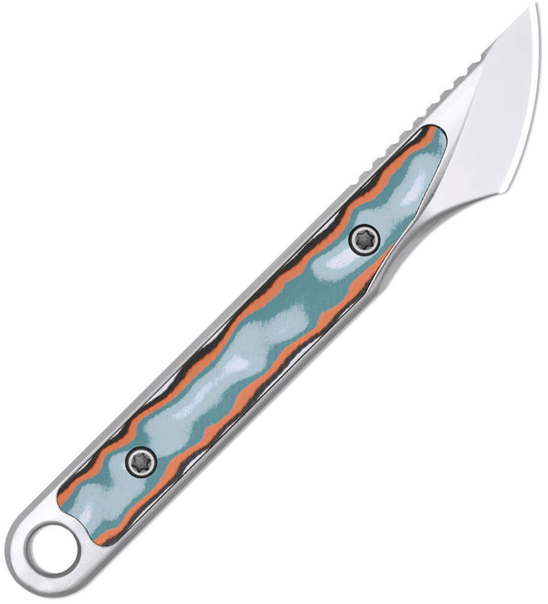 Kizer Cannoli Multicolored vortex pattern micarta (1.00" Satin AUS-10) Fixed Blade Knife [1089A1] - product view 1