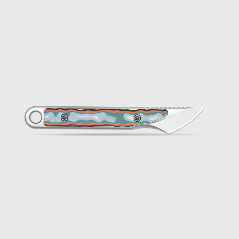 Kizer Cannoli Multicolored vortex pattern micarta (1.00" Satin AUS-10) Fixed Blade Knife [1089A1] - product view 4