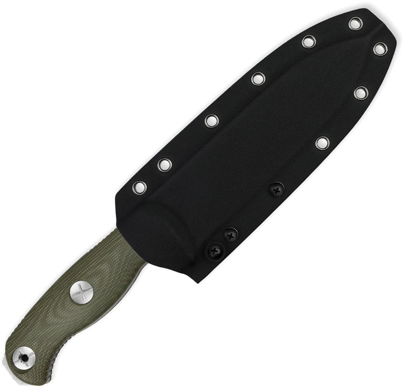 Kizer Drop Bear Fix 7 Green Micarta (6.51" Stonewashed AEB-L) Fixed Blade Knife [1103A1] - product view 3