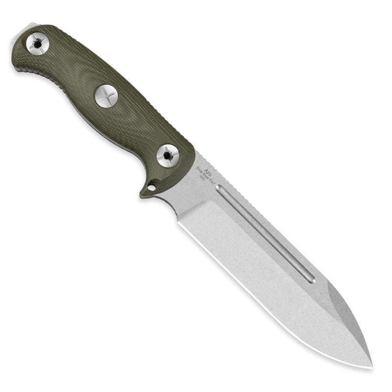 Kizer Drop Bear Fix 7 Green Micarta (6.51" Stonewashed AEB-L) Fixed Blade Knife [1103A1] - product view 6