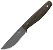 Kizer Dingo Brown Micarta (3.51" Gray PVD Coating & Stonewashed AEB-L) Fixed Blade Knife [1121A1] - product view 1