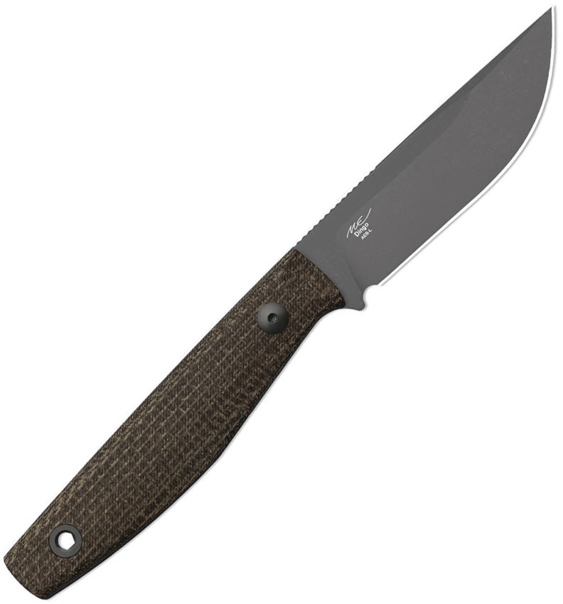 Kizer Dingo Brown Micarta (3.51" Gray PVD Coating & Stonewashed AEB-L) Fixed Blade Knife [1121A1] - product view 2