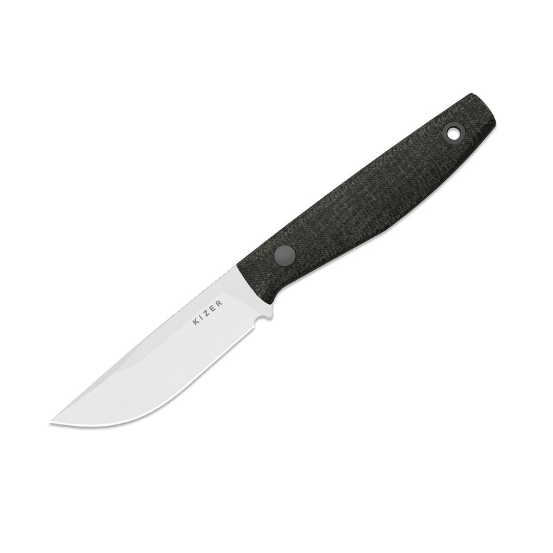 Kizer Dingo Black Micarta (3.51" Satin AEB-L) Fixed Blade Knife [1121A2] - product view 4