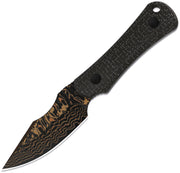 Kizer Bone Black Micarta (3.23" Acid-Washed Copper Damascus) Fixed Blade Knife [1122A2] - product view 1