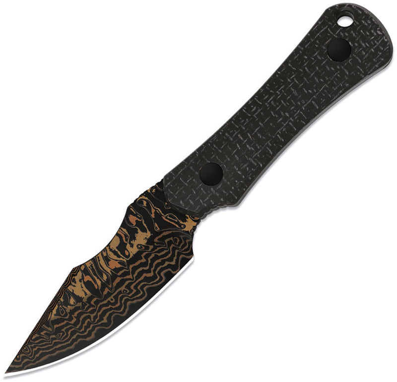 Kizer Bone Black Micarta (3.23" Acid-Washed Copper Damascus) Fixed Blade Knife [1122A2] - product view 1