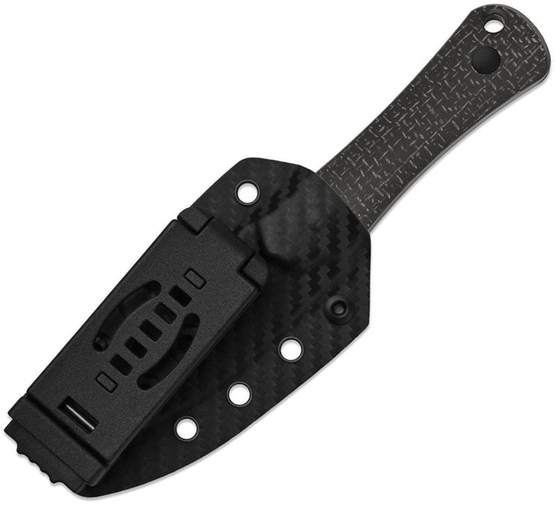 Kizer Bone Black Micarta (3.23" Acid-Washed Copper Damascus) Fixed Blade Knife [1122A2] - product view 2
