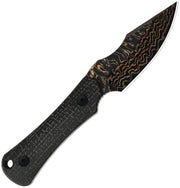 Kizer Bone Black Micarta (3.23" Acid-Washed Copper Damascus) Fixed Blade Knife [1122A2] - product view 3