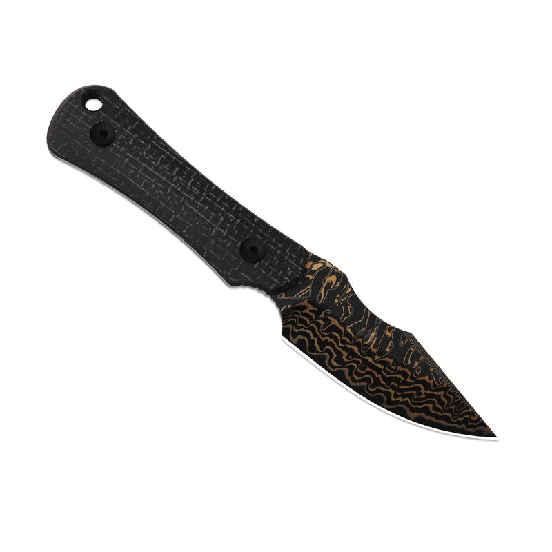 Kizer Bone Black Micarta (3.23" Acid-Washed Copper Damascus) Fixed Blade Knife [1122A2] - product view 6
